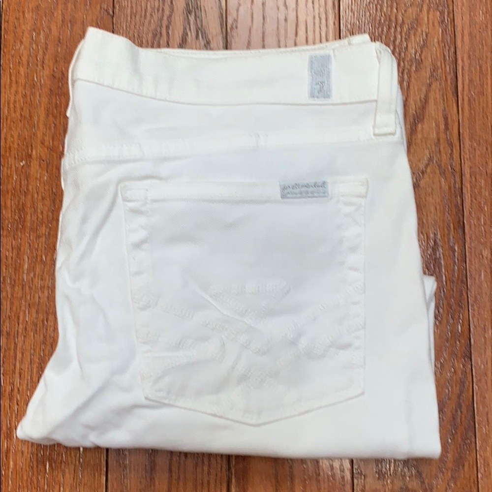 7 For All Mankind Edie Flood white crops